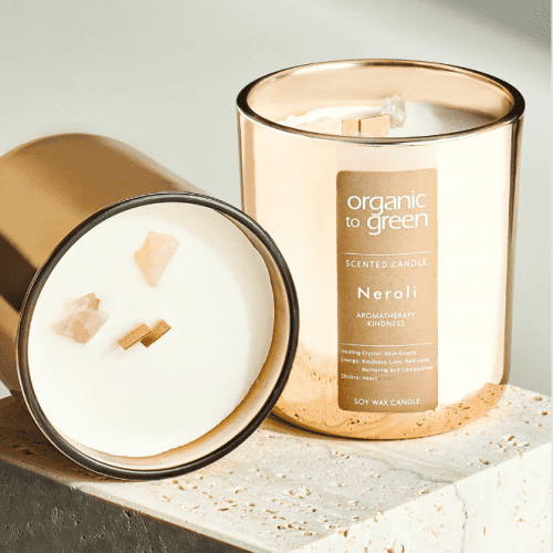 Aromatherapy Candle with Crystal Healing Gem - Free Living Co